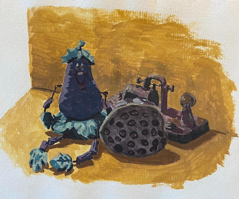 Misc. Still Life, gouache on paper, 2022