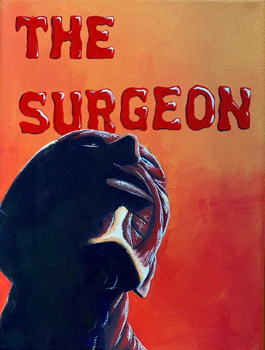 "The Surgeon" Character Portrait, acrylic on canvas, 2022