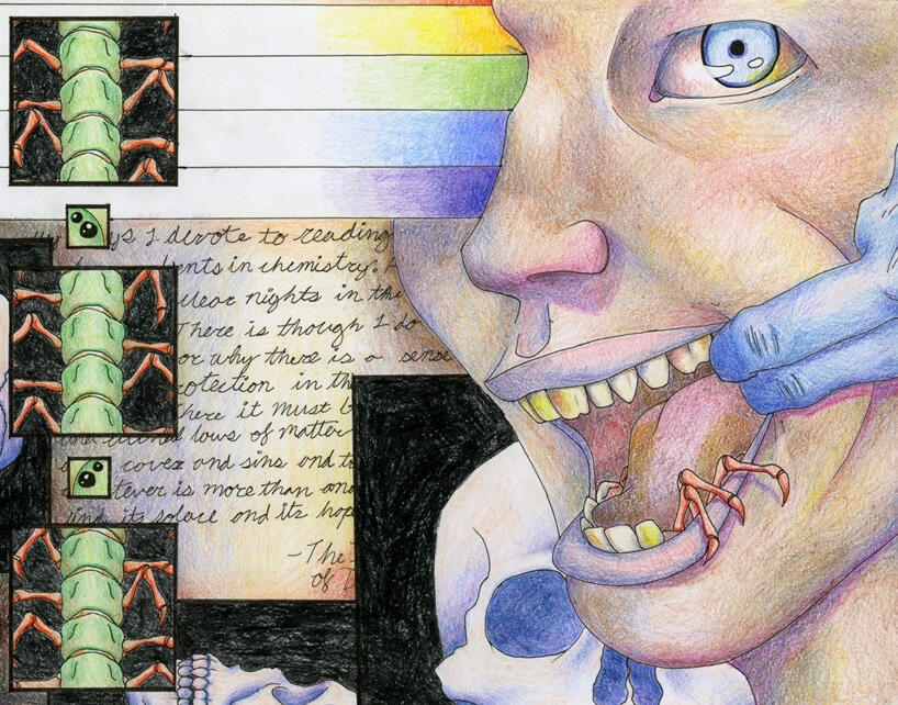 "Still Here" colored pencil on paper, 2023